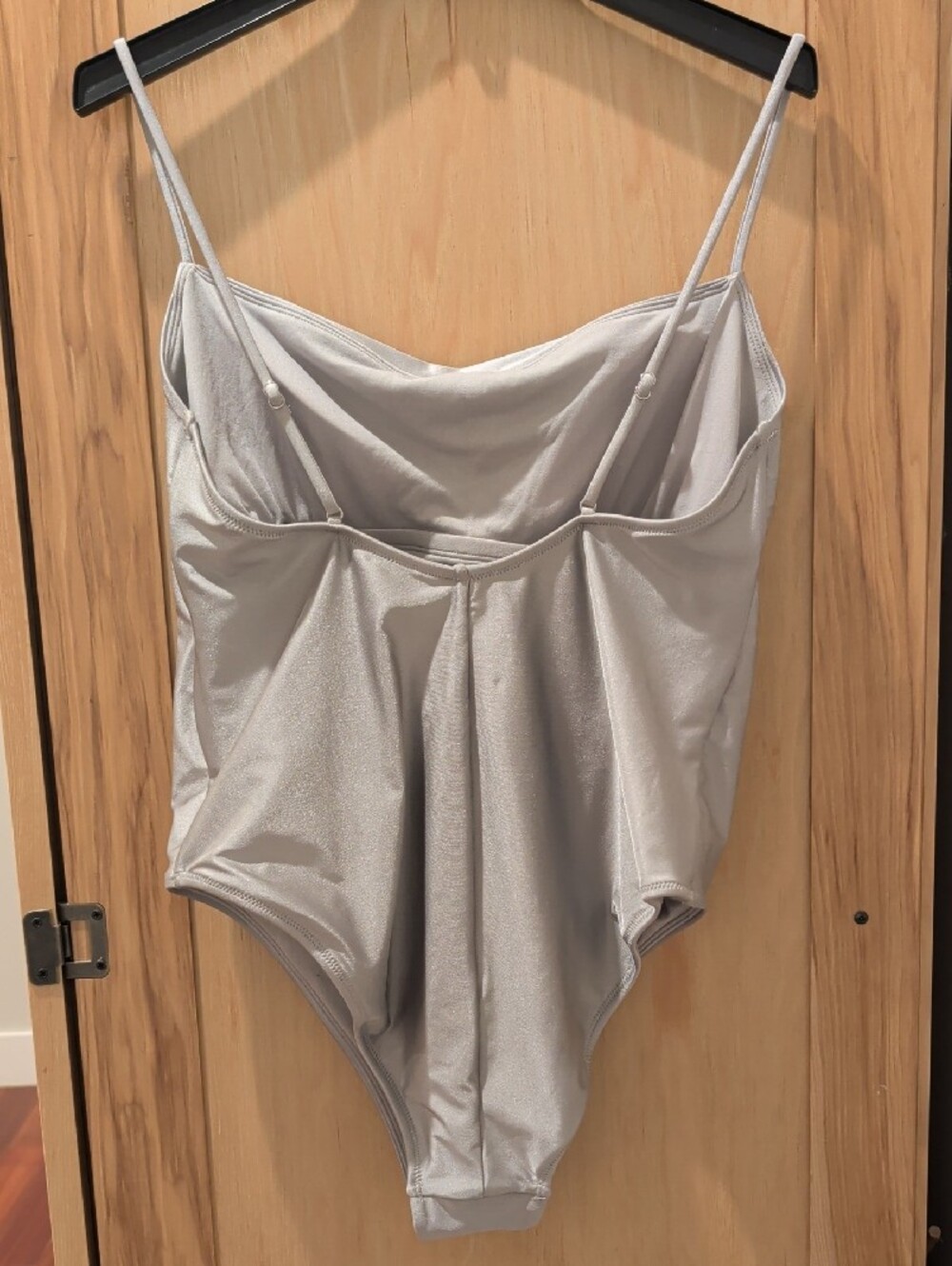 Shade & Shore Silver High Leg Cheeky One Piece Swim Bathing Suit NWT Pool Beach - Picture 2 of 9